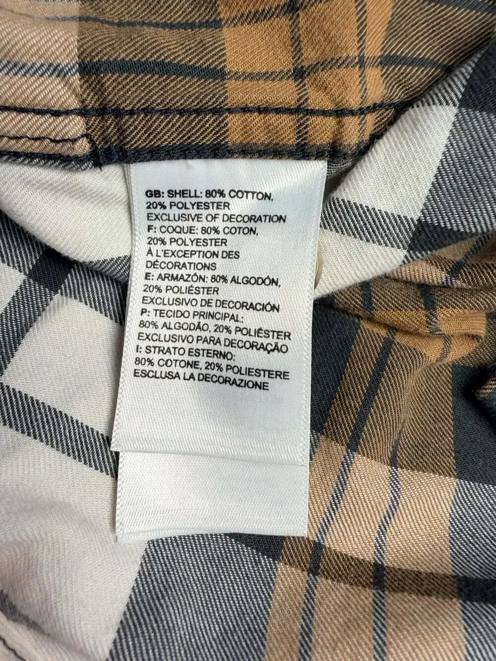 The North Face Men’s L Plaid Flannel Shirt Brown Black Cream Button Up